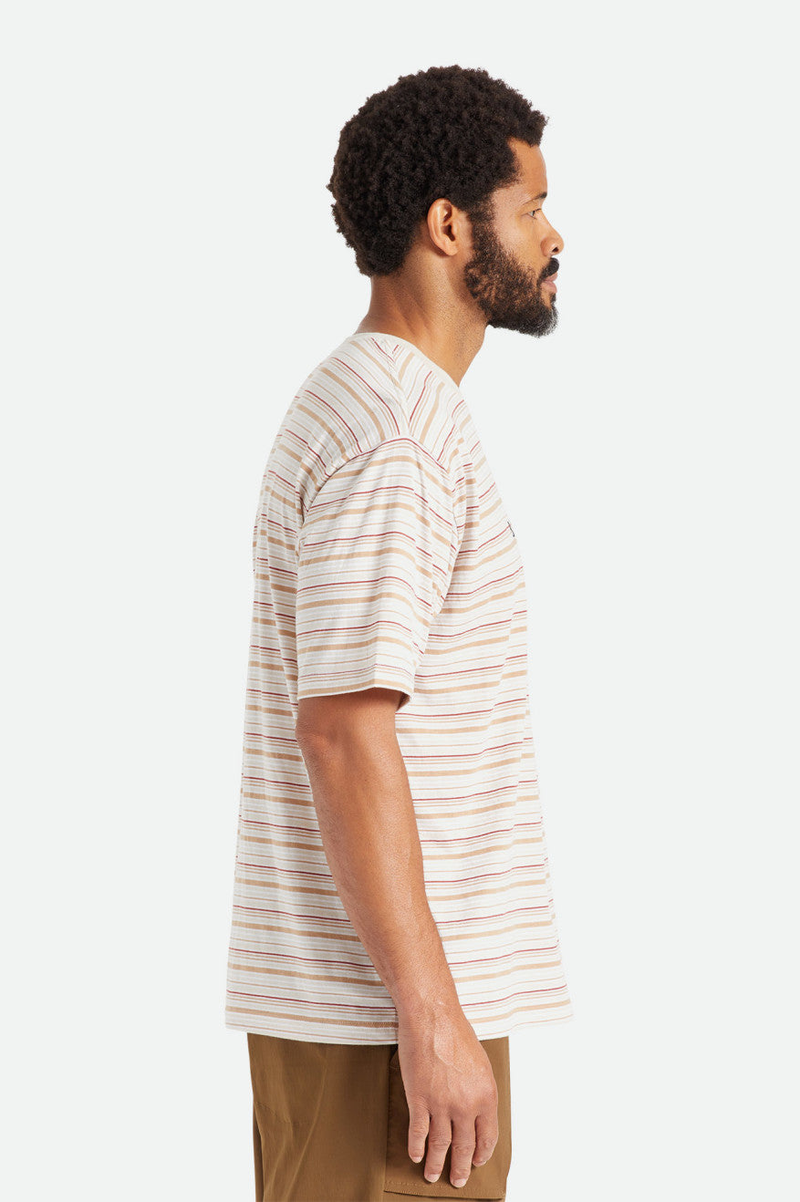 
       Brixton Hilt Boxy Alpha Line S/S Knit - White/Mojave/Beige
     