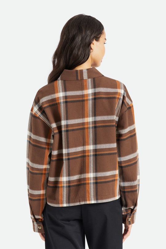 
       Brixton Bowery Women&#39;s L/S Flannel - Seal Brown
     