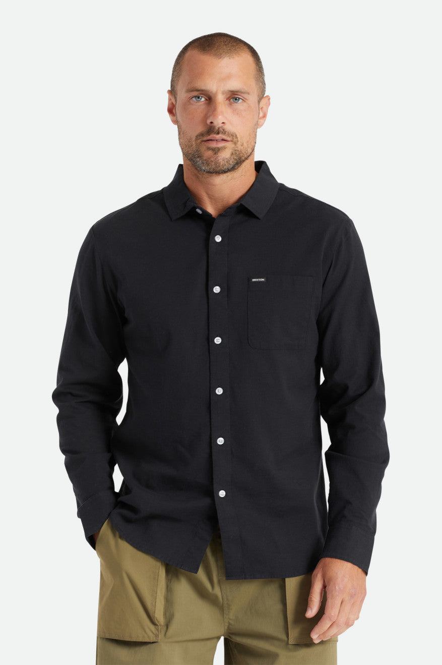 
       Brixton Charter Oxford L/S Woven Shirt - Black
     