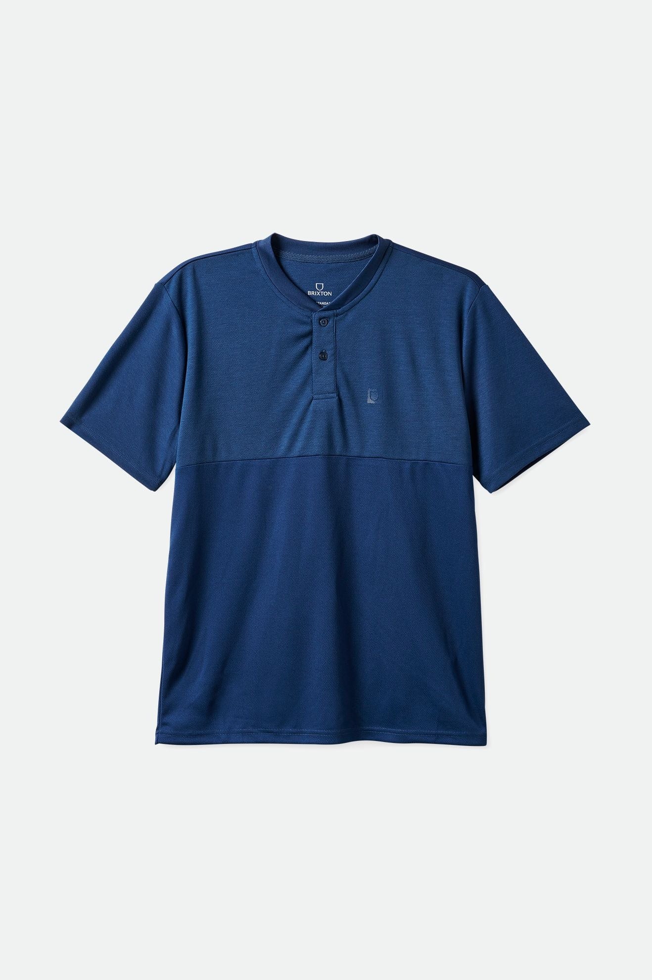 
       Brixton Beta Square Quick Dry S/S Henley Tee - Joe Blue
     