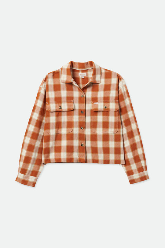 
       Brixton Bowery Women&#39;s L/S Flannel - Caramel/Dove
     