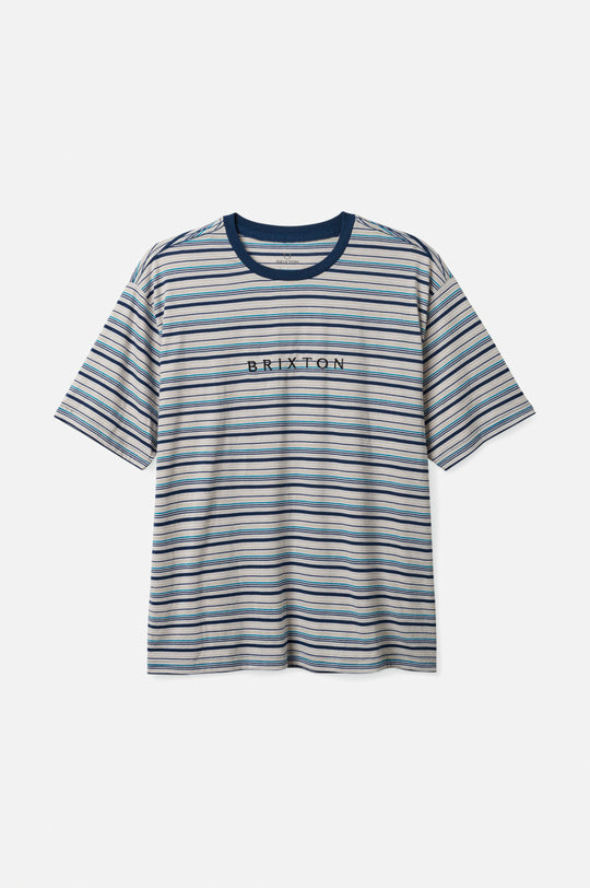 
       Brixton Hilt Boxy Alpha Line S/S Knit - Moonlit Ocean/Beige/Joe Blue
     