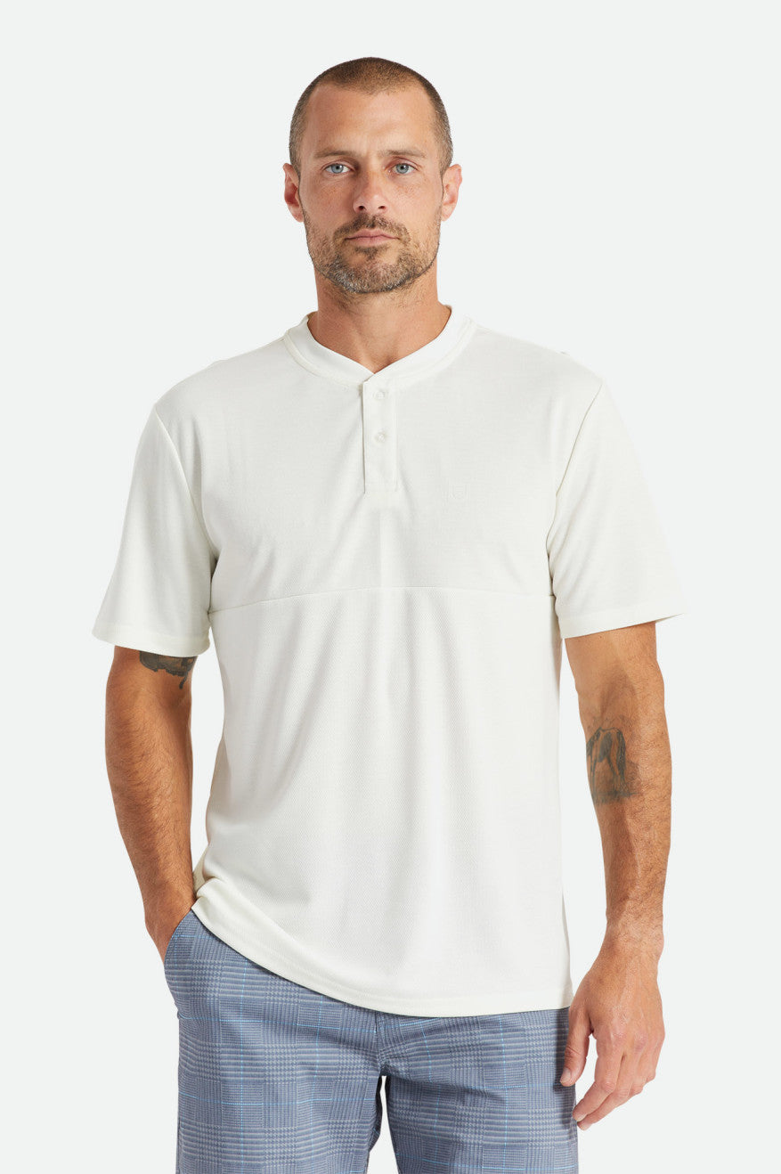 
       Brixton Beta Square Utility S/S Henley Knit - Off White
     