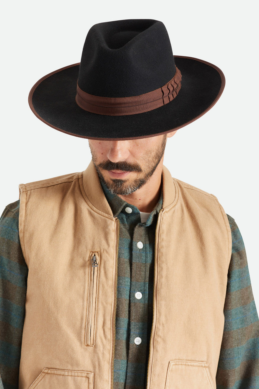 
       Brixton Reno Fedora - Black/Brown
     