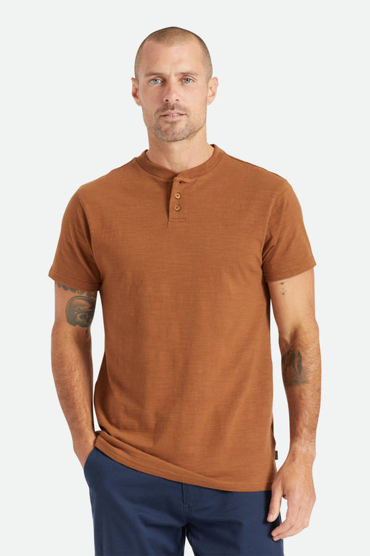 
       Brixton Basic Slub S/S Henley Tee - Bison
     