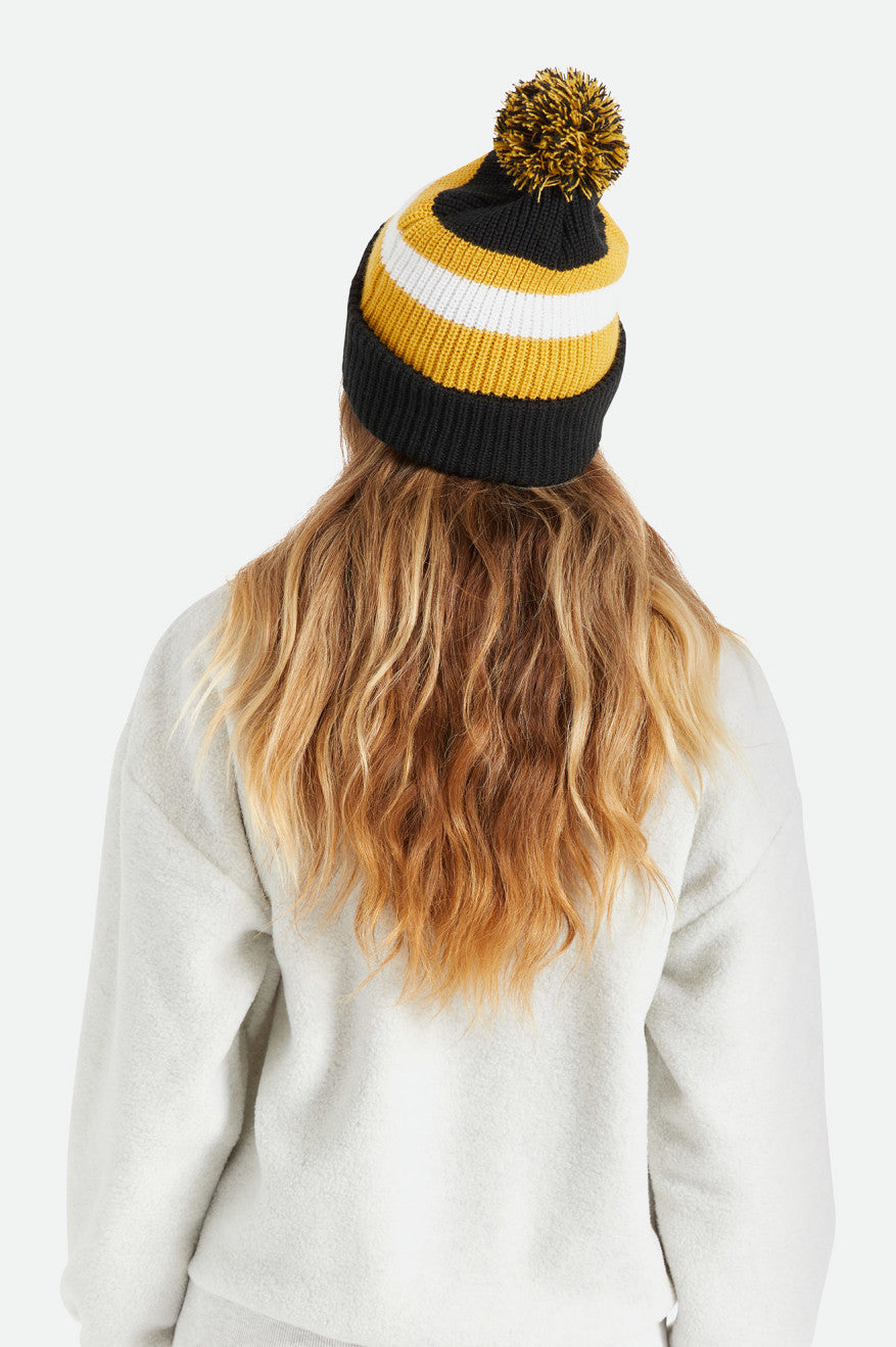 
       Brixton Kit Pom Beanie - Black/Off White/Bright Gold
     