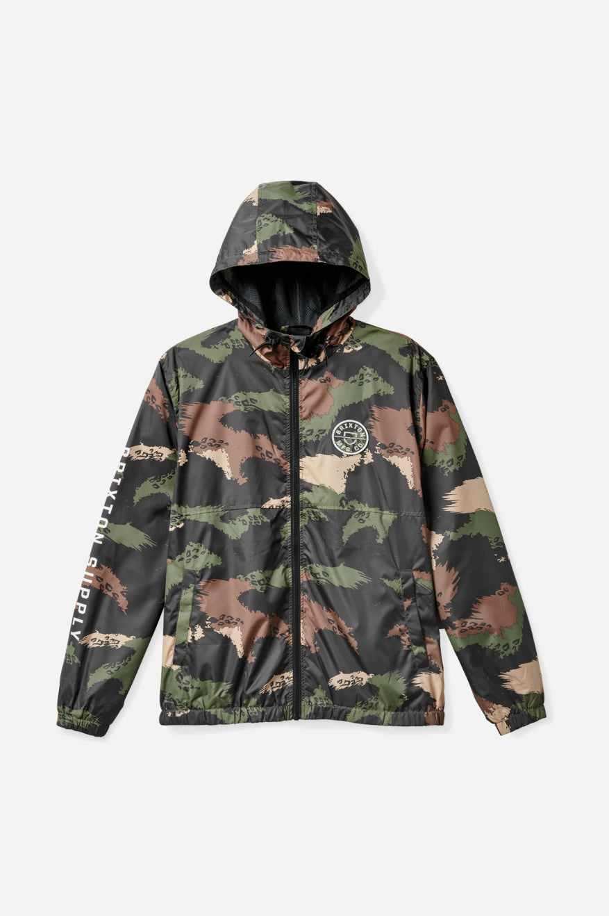 
       Brixton Claxton Crest Lightweight Zip Hood Jacket - Brushed Camo
     