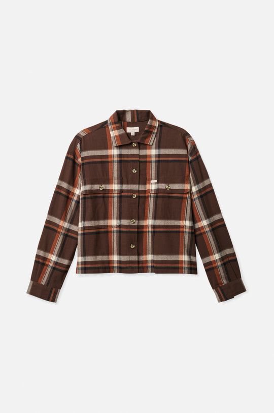 
       Brixton Bowery Women&#39;s L/S Flannel - Seal Brown
     