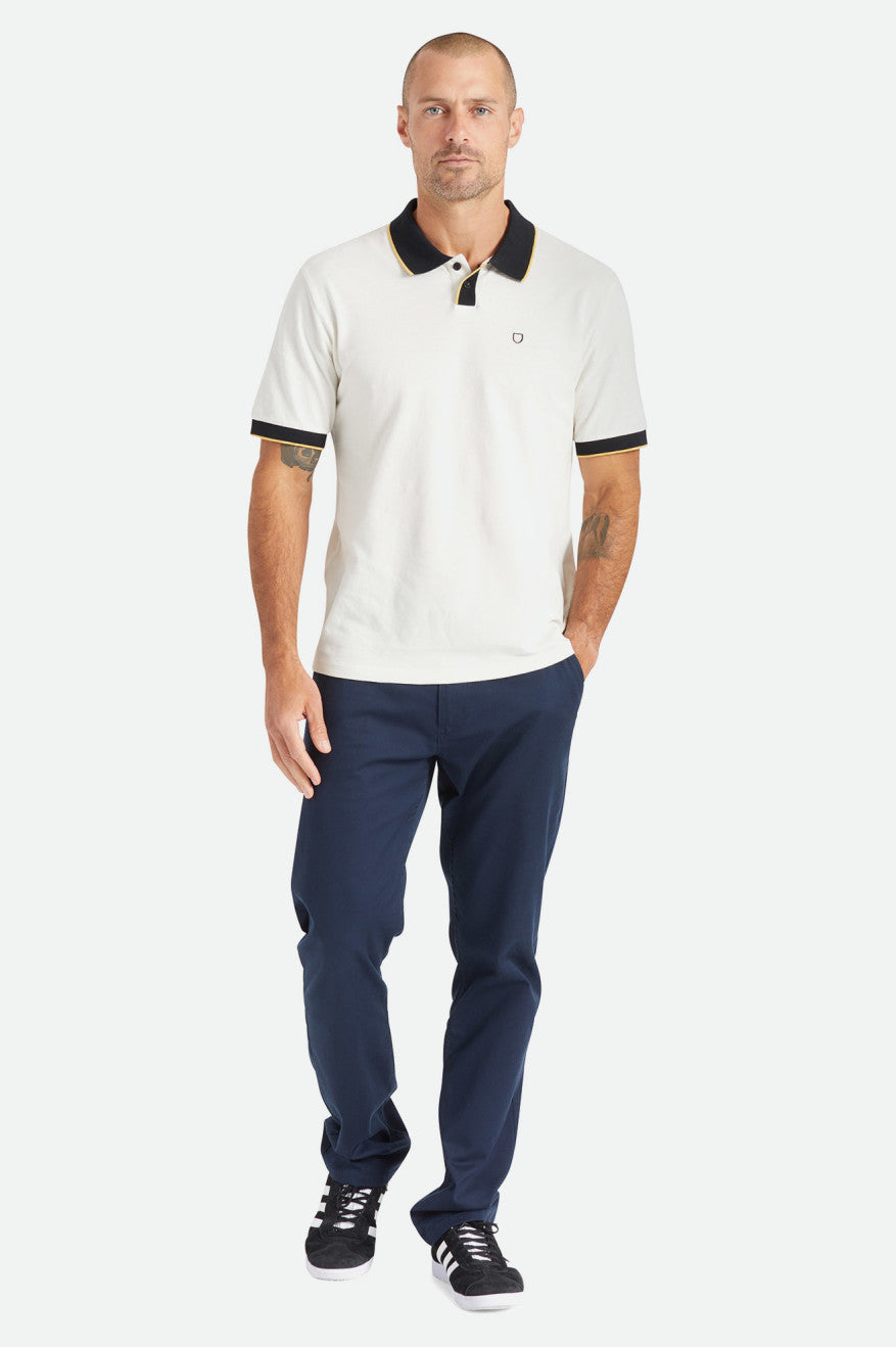 
       Brixton Proper S/S Polo - Off White/Black
     