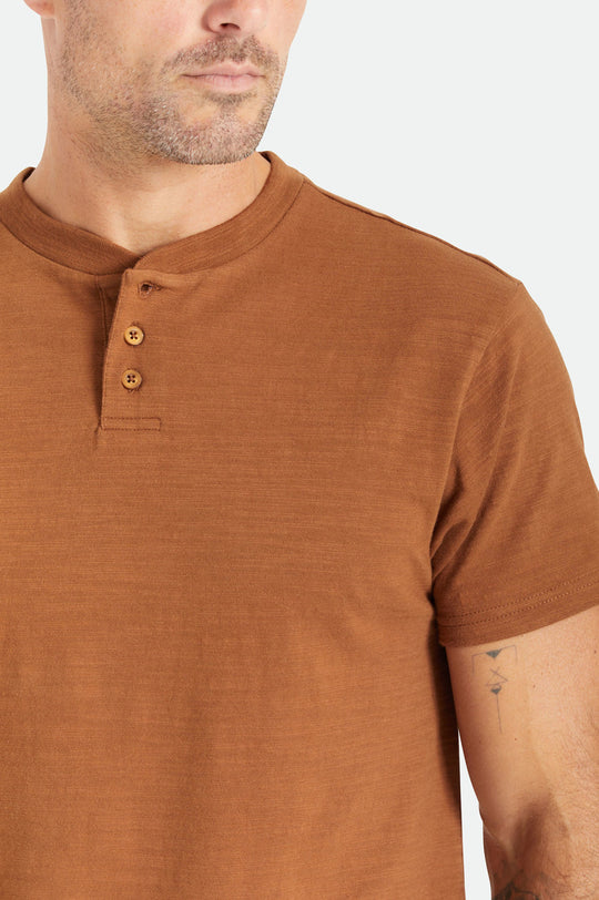 
       Brixton Basic Slub S/S Henley Tee - Bison
     