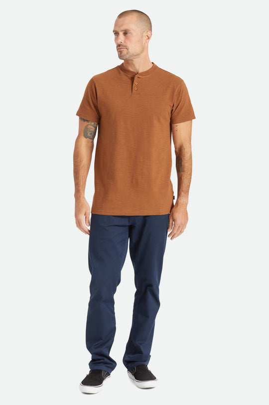 
       Brixton Basic Slub S/S Henley Tee - Bison
     