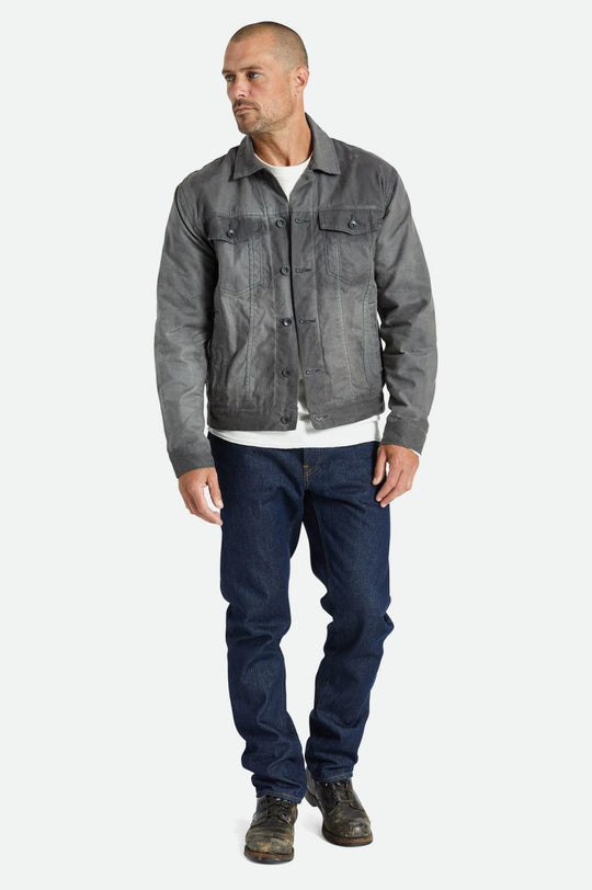 
       Brixton Cable Reserve Waxed Canvas Trucker Jacket - Charcoal
     