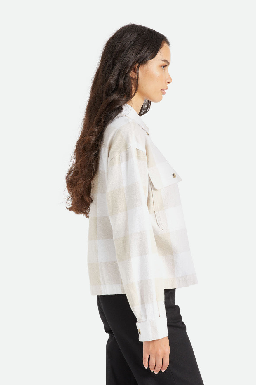 
       Brixton Bowery Women&#39;s L/S Flannel - White
     